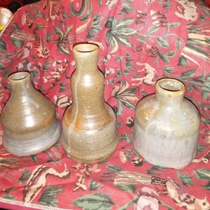 3 VERY IMPRESSIVE VINTAGE MARKED DK STONEWARE POTTERY